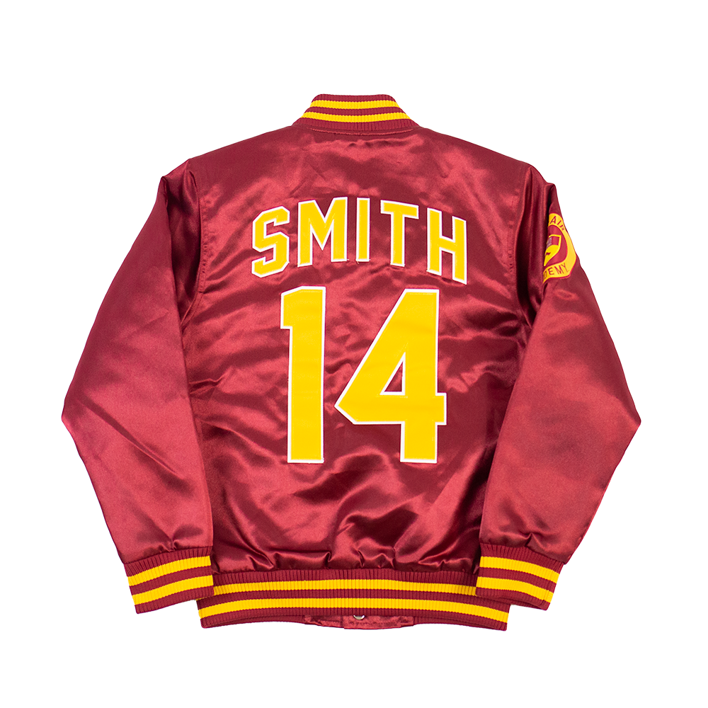 BEL-AIR ACADEMY WILL SMITH SATIN JACKET MAROON - Allstarelite.com