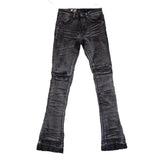 BLACK BLEACH STACKED DENIM - Allstarelite.com