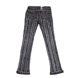 BLACK WASHED STRIPE STACKED DENIM - Allstarelite.com