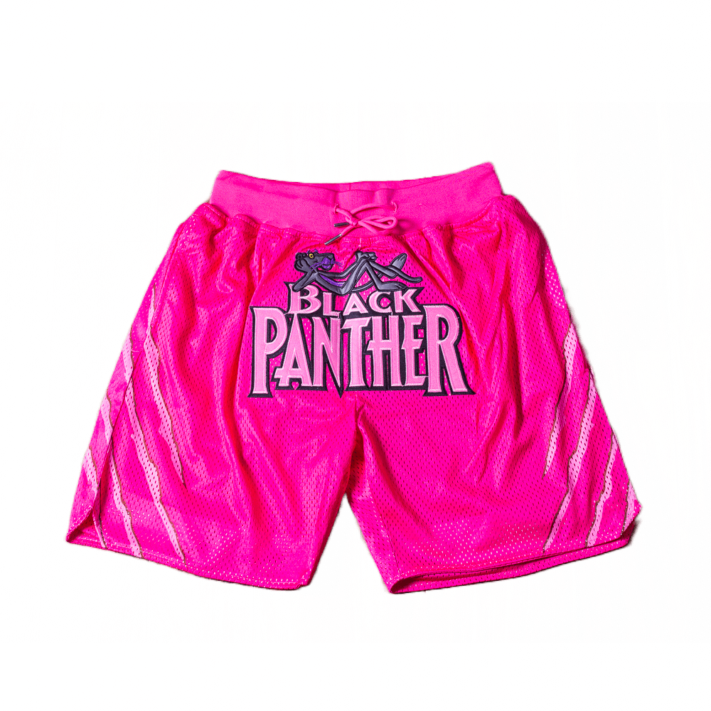 BLACK X PINK PANTHER BASKETBALL SHORTS PINK - Allstarelite.com