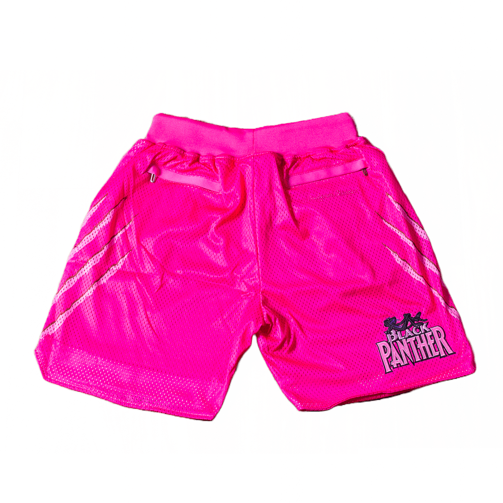 BLACK X PINK PANTHER BASKETBALL SHORTS PINK - Allstarelite.com