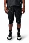 WATSON BLACK DIAMOND DENIM SHORTS