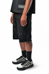 WATSON BLACK DIAMOND DENIM SHORTS