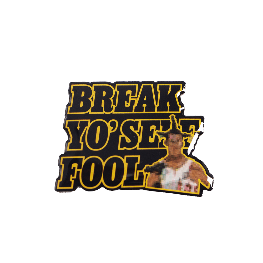 BLACK/YELLOW BREAK YOSELF PIN - Allstarelite.com