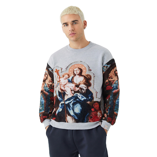ST MARY CUTOUT TAPESTRY SWEATSHIRT (GREY)