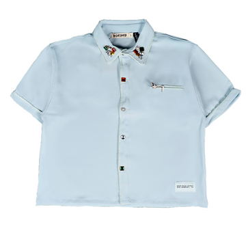 WATSON ROPE EMBELLISHED COLLAR LIGHT BLUE BUTTON SHIRT
