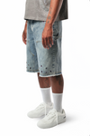 WATSON PURPLE PEAR DIAMOND LIGHT WASH DENIM SHORTS
