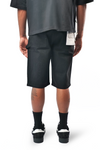 WATSON TWILL PATCH WITH EMBELLISHMENT BLACK DENIM SHORTS