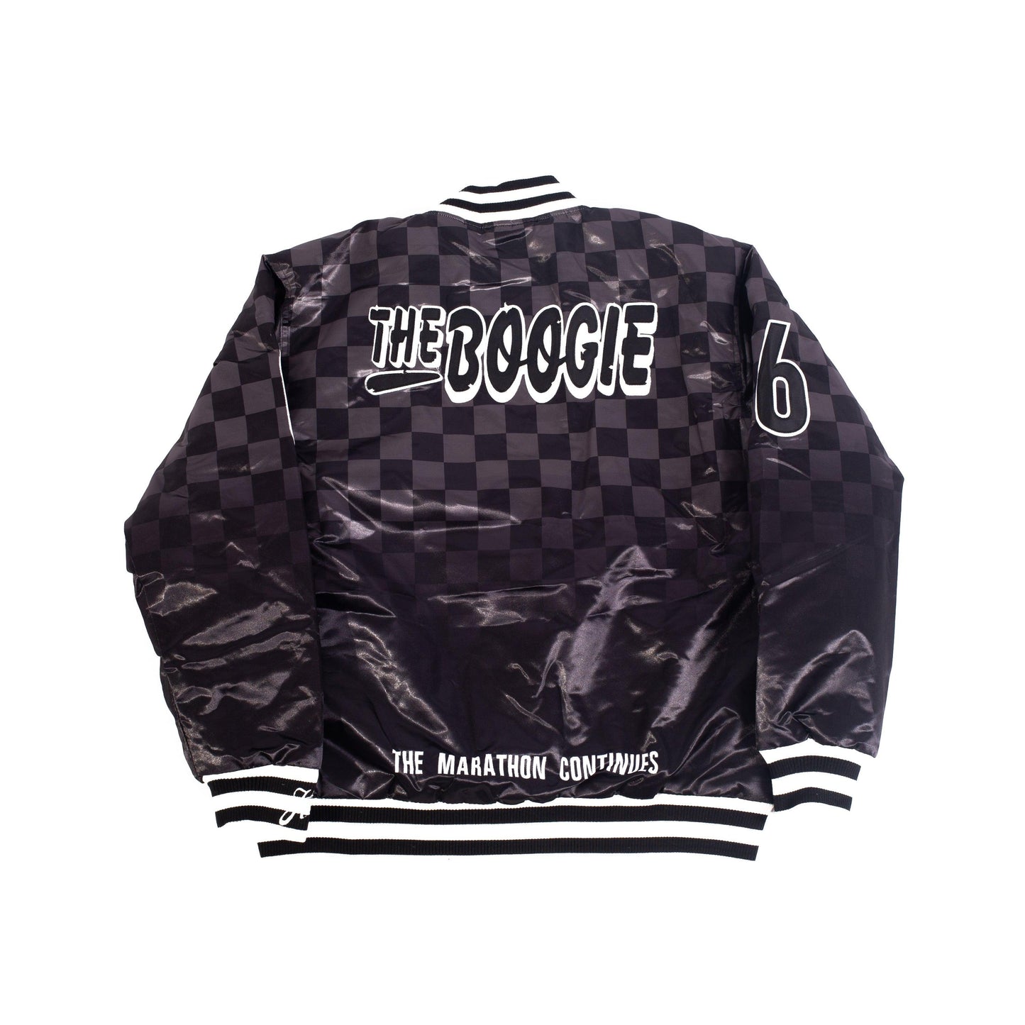 BOOGIE NIPSEY HUSSLE BLACK SATIN JACKET - Allstarelite.com
