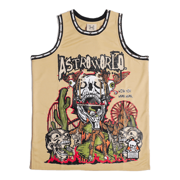 BRAND X ASTROWORLD TAN BASKETBALL JERSEY - Allstarelite.com