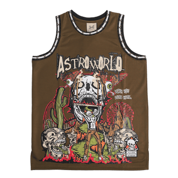 BRAND X ASTROWORLD YOUTH OLIVE BASKETBALL JERSEY - Allstarelite.com