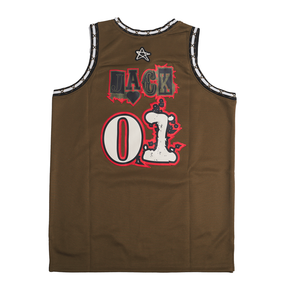 BRAND X ASTROWORLD YOUTH OLIVE BASKETBALL JERSEY - Allstarelite.com