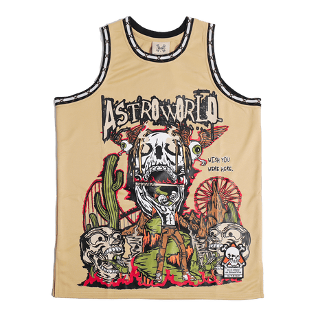 BRAND X ASTROWORLD YOUTH TAN BASKETBALL JERSEY - Allstarelite.com