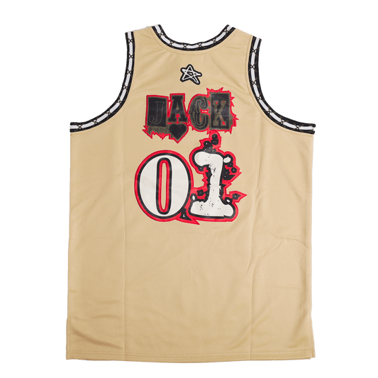 BRAND X ASTROWORLD YOUTH TAN BASKETBALL JERSEY - Allstarelite.com