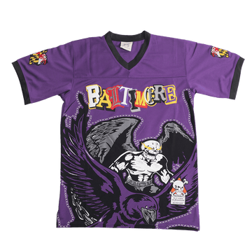 Brand X Baltimore Lamar Football Jersey (Purple), purple and black short-sleeve football jersey