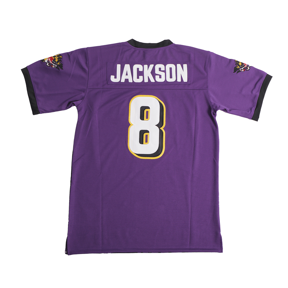 Brand X Baltimore Lamar Football Jersey (Purple), purple and black short-sleeve football jersey – alternate view 2