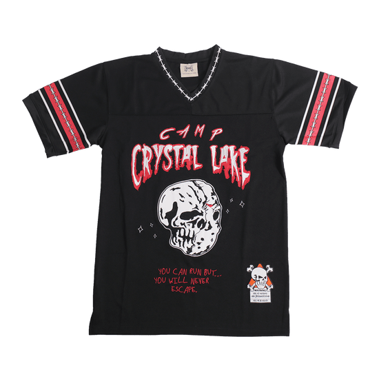 BRAND X CAMP CRYSTAL LAKE JASON BLACK FOOTBALL JERSEY - Allstarelite.com