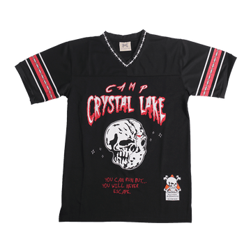 BRAND X CAMP CRYSTAL LAKE JASON BLACK FOOTBALL JERSEY - Allstarelite.com