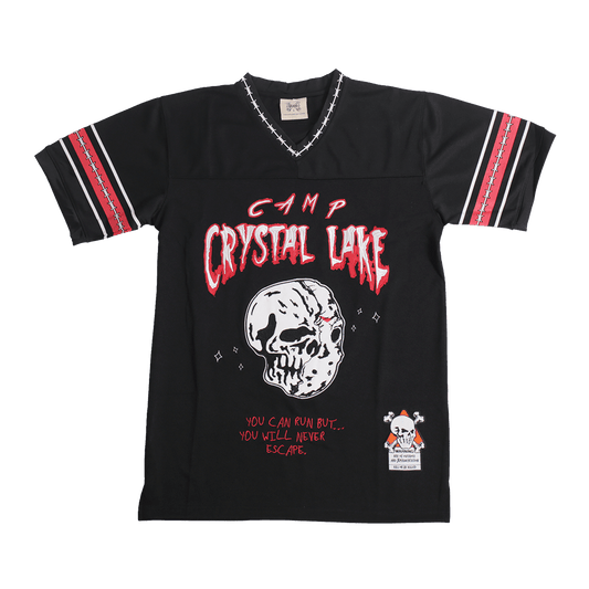 BRAND X CAMP CRYSTAL LAKE JASON BLACK FOOTBALL JERSEY - Allstarelite.com
