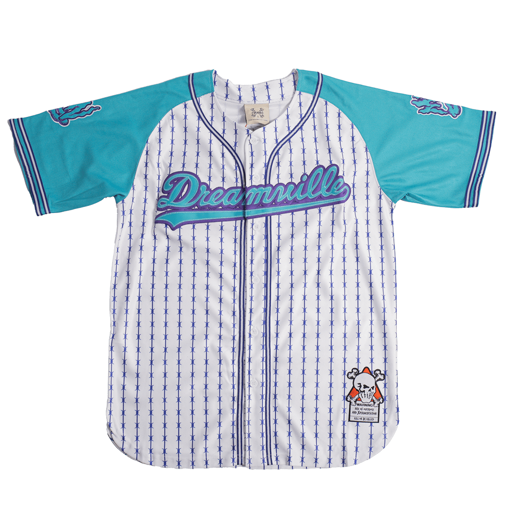 BRAND X DREAMVILLE WHITE BUTTOM DOWN BASEBALL JERSEY - Allstarelite.com