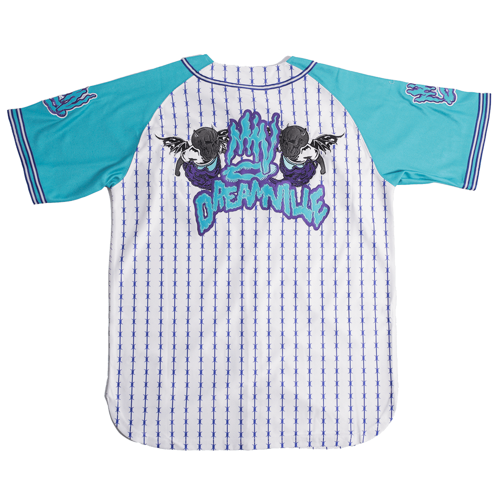 BRAND X DREAMVILLE WHITE BUTTOM DOWN BASEBALL JERSEY - Allstarelite.com