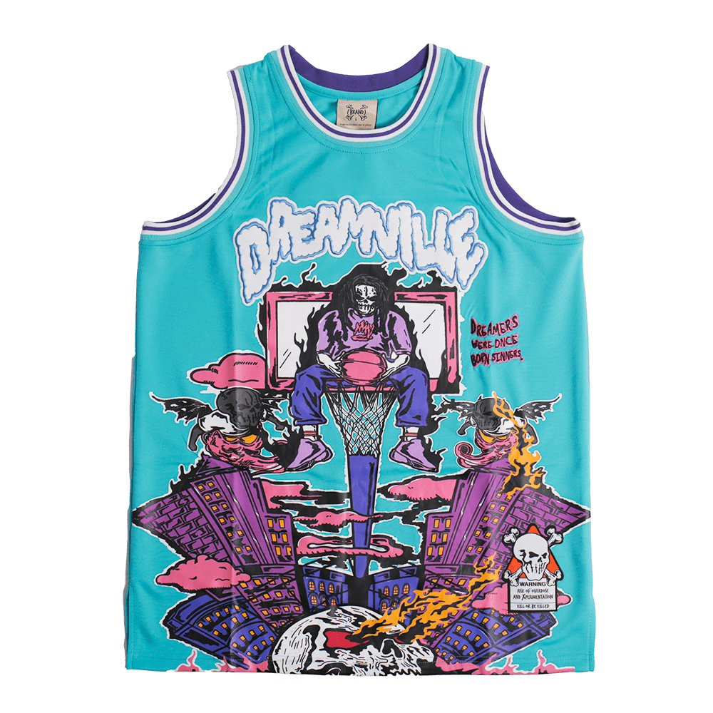 BRAND X DREAMVILLE YOUTH TEAL BASKETBALL JERSEY - Allstarelite.com