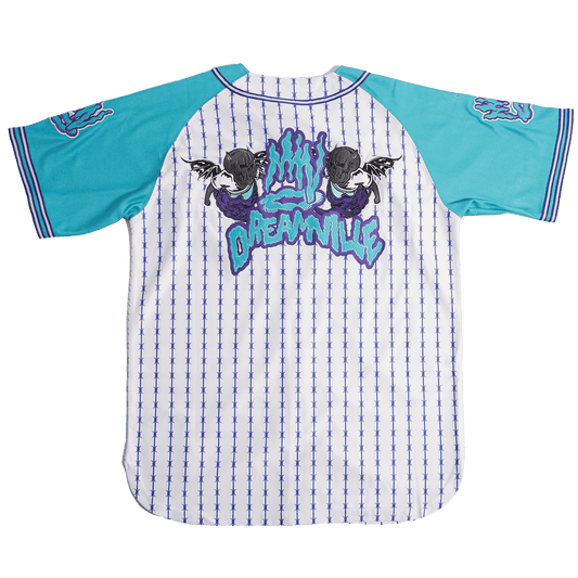 BRAND X DREAMVILLE YOUTH WHITE BUTTOM DOWN BASEBALL JERSEY - Allstarelite.com