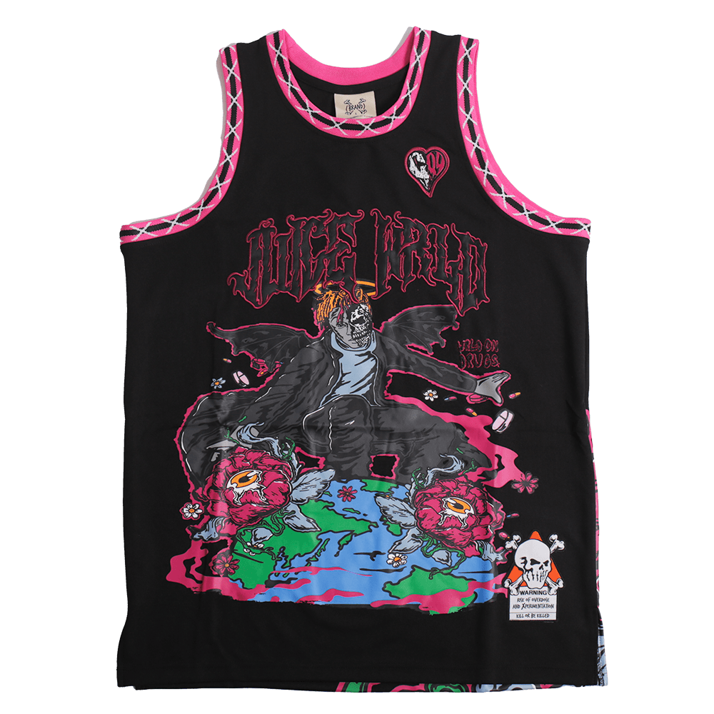 BRAND X JUICE WRLD 999 BLACK BASKETBALL JERSEY - Allstarelite.com
