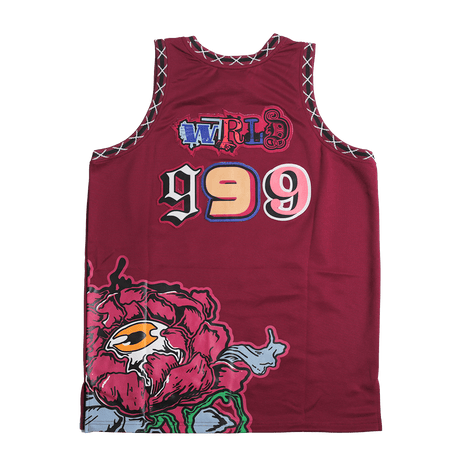 BRAND X JUICE WRLD 999 YOUTH CRANBERRY BASKETBALL JERSEY - Allstarelite.com