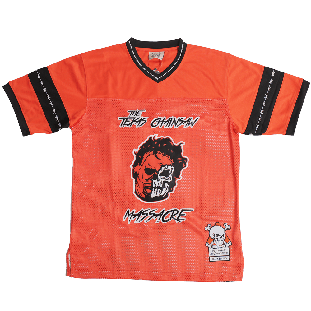 BRAND X TEXAS CHAINSAW MASSACRE LEATHERFACE FOOTBALL JERSEY - Allstarelite.com