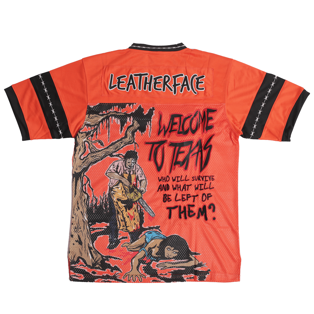 BRAND X TEXAS CHAINSAW MASSACRE LEATHERFACE FOOTBALL JERSEY - Allstarelite.com