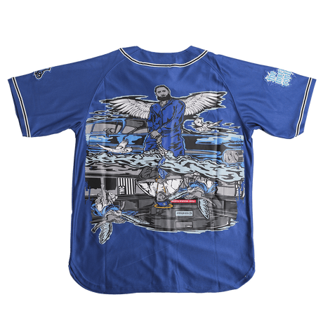 BRAND X THE MARATHON CONTINUES ROYAL BASEBALL JERSEY - Allstarelite.com