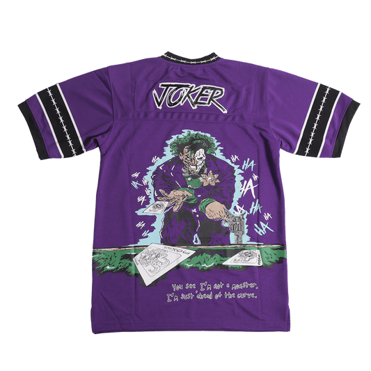 BRAND X WHY SO SERIOUS JOKER PURPLE FOOTBALL JERSEY - Allstarelite.com