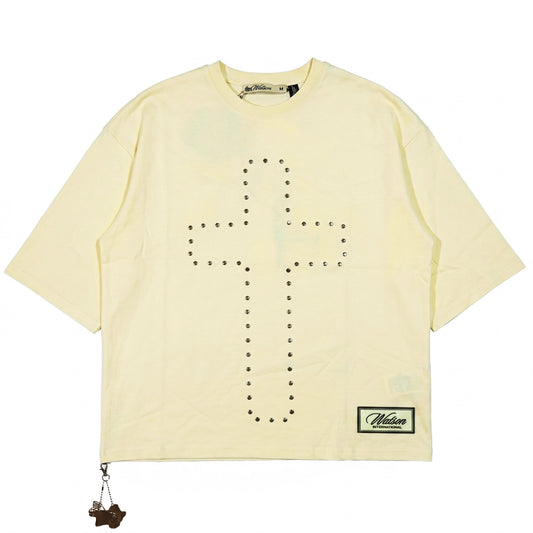 WATSON CHILD OF GOD CROSS RIVET CREAM TSHIRT