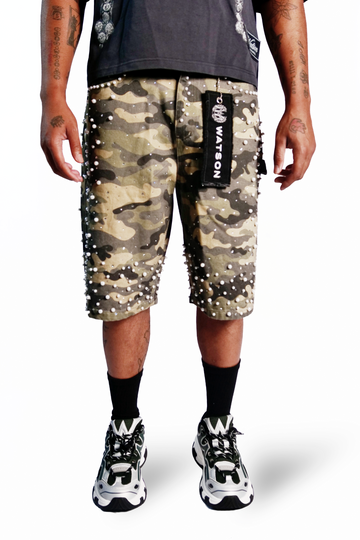 WATSON PEARL CAMO DENIM SHORTS