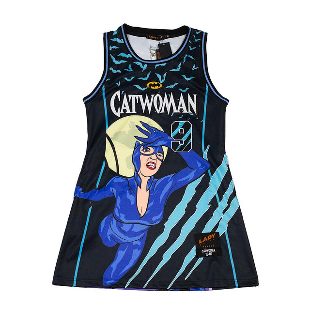 CATWOMAN 9 LIVE JERSEY DRESS BLACK - Allstarelite.com