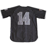 CHICAGO CUBS STRIPED YOUTH BASEBALL JERSEY (BLACK) - Allstarelite.com