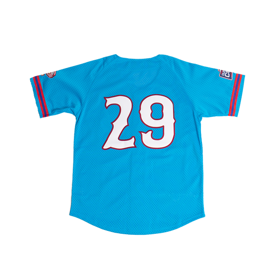 CLEVELAND CUBS BUTTON DOWN BATTING PRACTICE JERSEY ROYAL - Allstarelite.com