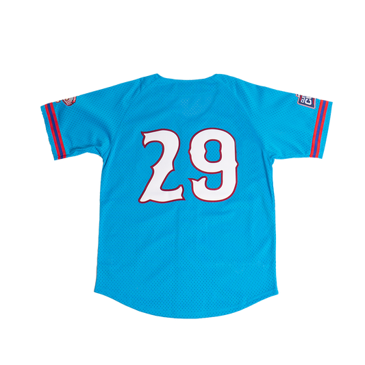 CLEVELAND CUBS BUTTON DOWN BATTING PRACTICE JERSEY ROYAL - Allstarelite.com