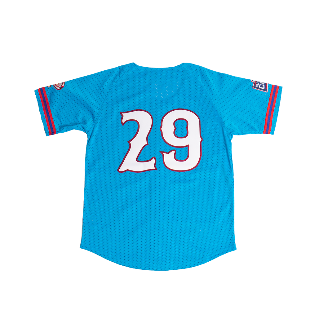 CLEVELAND CUBS BUTTON DOWN BATTING PRACTICE JERSEY ROYAL - Allstarelite.com