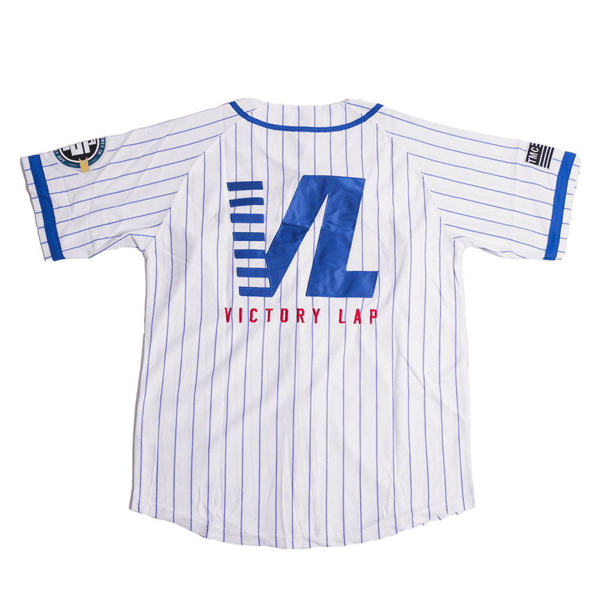 CRENSHAW PINSTRIPE BASEBALL JERSEY WHITE/BLUE - Allstarelite.com