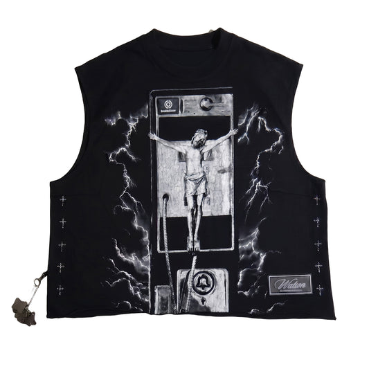 WATSON CALL GOD CUTOFF TSHIRT (BLACK)