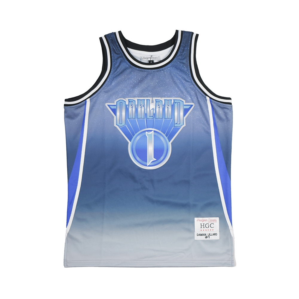 DAMIAN LILLARD ALTERNATE GRAY/BLUE HIGH SCHOOL BASKETBALL JERSEY - Allstarelite.com