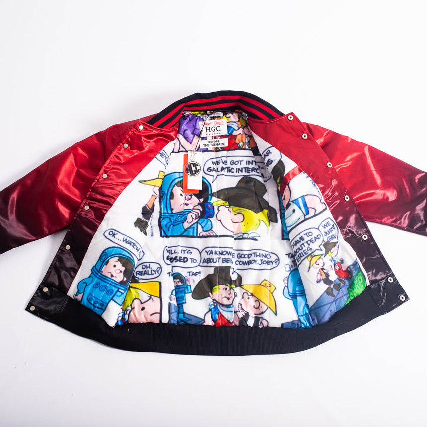 Dennis The Menace Red Gradient Satin Jacket