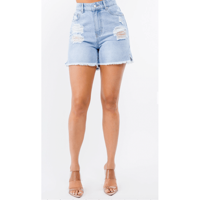 DISTRESS WOMAN DENIM SHORTS - Allstarelite.com