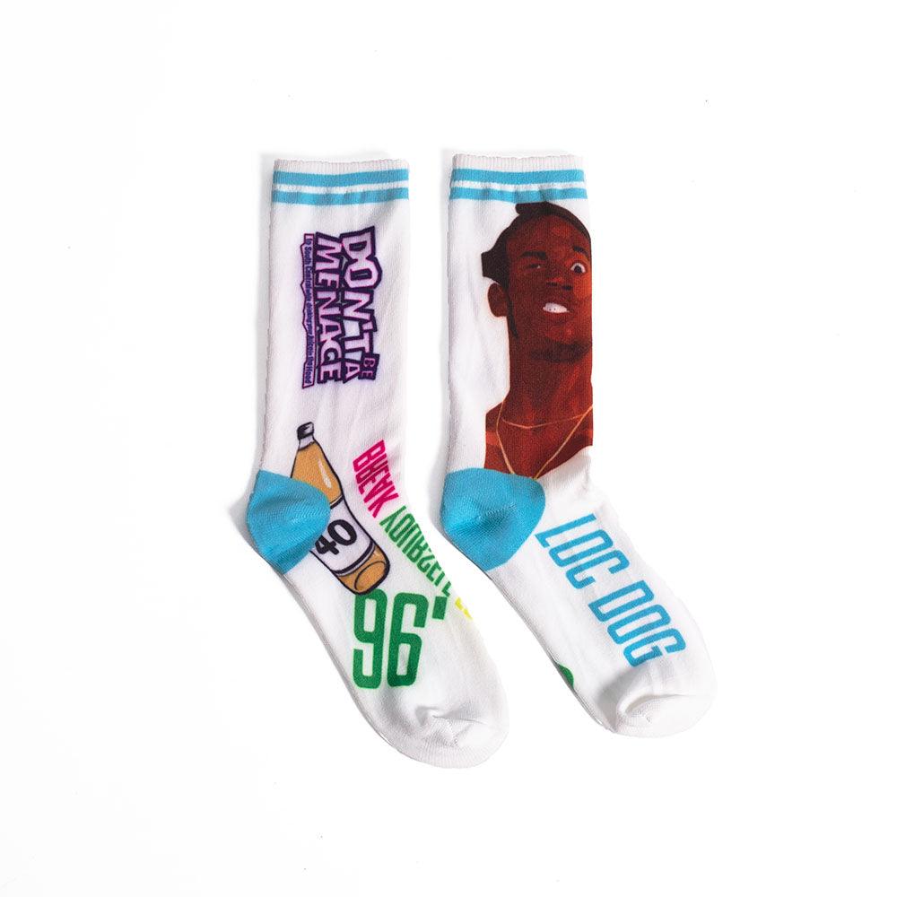 Don't Be A Menace Locdog White Socks - Allstarelite.com