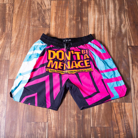 DONT BE A MENACE POOL SHORTS (PINK)