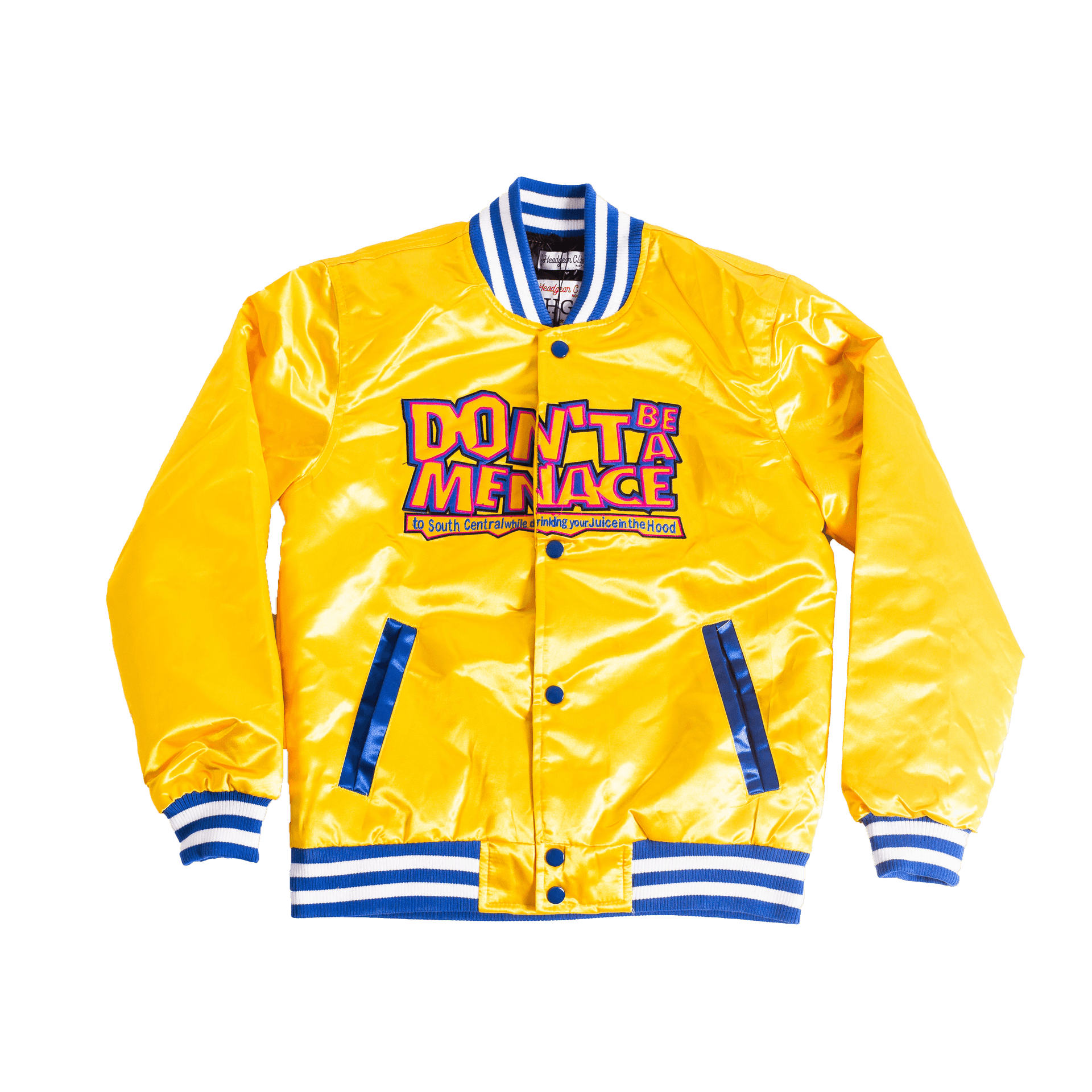 YOUTH DON'T BE A MENACE YELLOW SATIN JACKET – All Star Elite