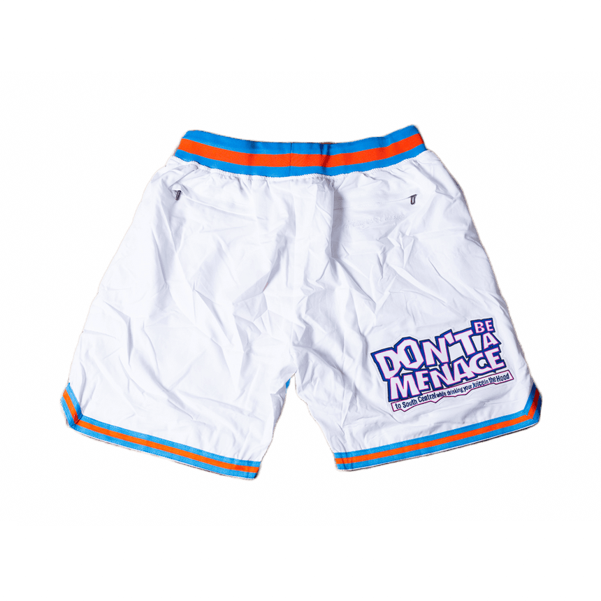 DONT BE A MENACE BASKETBALL SHORTS (WHITE)