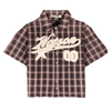 WATSON STUDIOS DISTRESSED BLACK SHORT SLEEVE FLANNEL SHIRT
